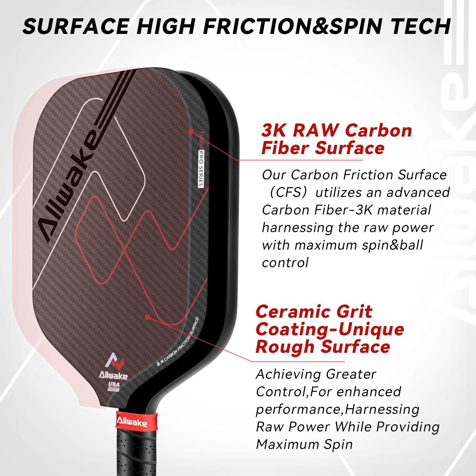 Amazon.co.jp: ピックルボールパドル、3K未加工カーボンファイバー